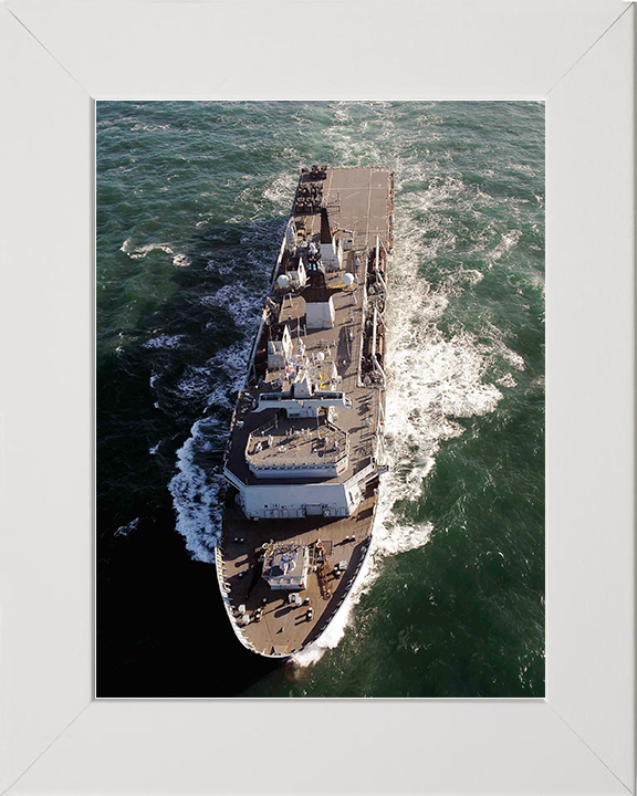 HMS Bulwark (L15) Royal Navy Albion Class Amphibious Ship From Above Photo Print Wall Art Decor Posters, Prints, & Visual Artwork Hampshire Prints 10 x 8 White Frame No