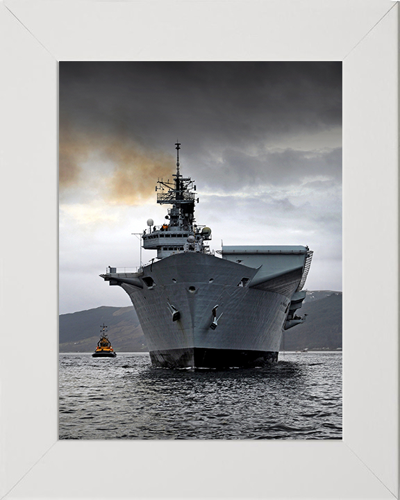 HMS Illustrious (R06) Photo Print - Loch Long 2012 - Royal Navy Invincible Class Aircraft Carrier Hampshire Prints 10 x 8 White Frame No