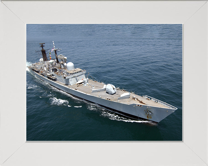 HMS Edinburgh (D97) Royal Navy Type 42 Destroyer Upper Deck View Photo Print Wall Art Decor Posters, Prints, & Visual Artwork Hampshire Prints 10 x 8 White Frame No