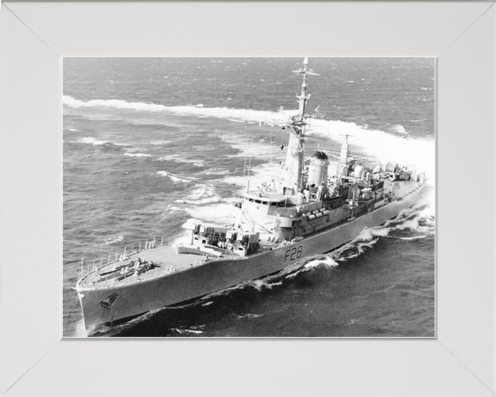 HMS Cleopatra (F28) Royal Navy Leander Class Frigate Starboard Turn Photo Print Wall Art Decor Posters, Prints, & Visual Artwork Hampshire Prints 10 x 8 White Frame No