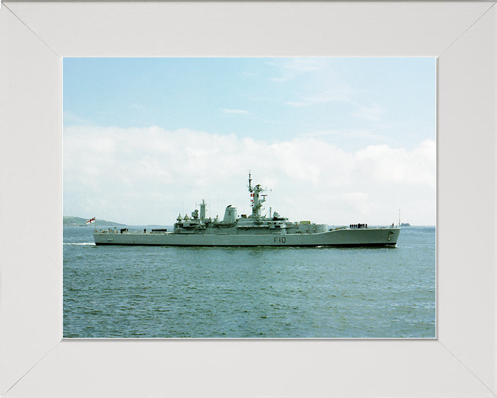 HMS Aurora (F10) Royal Navy Leander Class Frigate Starboard Beam View Photo Print Wall Art Decor Posters, Prints, & Visual Artwork Hampshire Prints 10 x 8 White Frame No