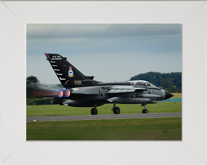 RAF Tornado GR4 Taking off Photo Print - Royal Air Force Aircraft Hampshire Prints 10 x 8 White Frame No