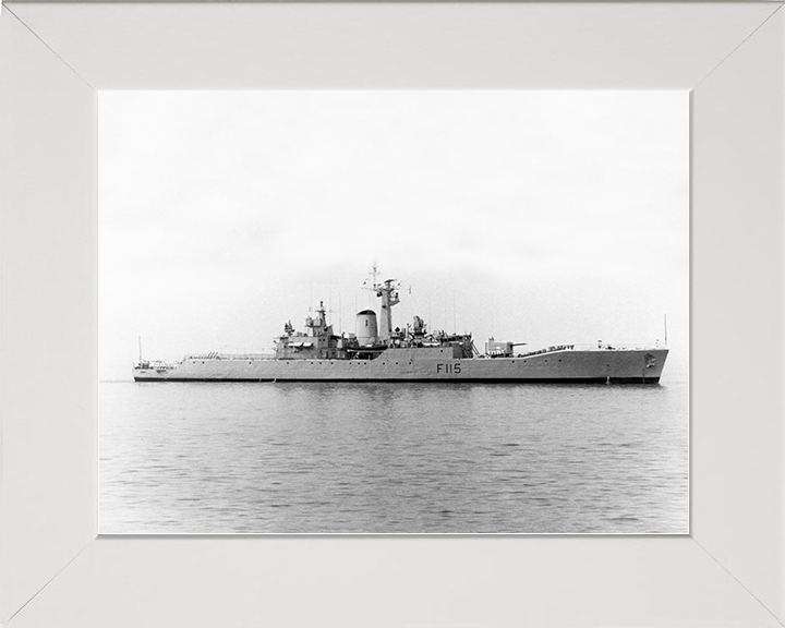 HMS Berwick (F115) Royal Navy Rothesay Class Frigate Starboard Beam View Photo Print Wall Art Decor Posters, Prints, & Visual Artwork Hampshire Prints 10 x 8 White Frame No