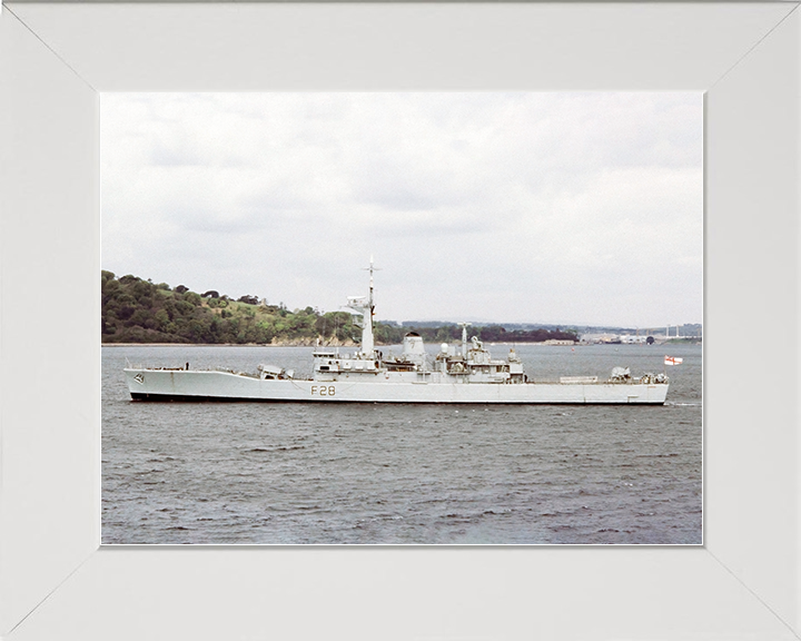 HMS Cleopatra (F28) Royal Navy Leander Class Frigate Port Beam View Photo Print Wall Art Decor Posters, Prints, & Visual Artwork Hampshire Prints 10 x 8 White Frame No