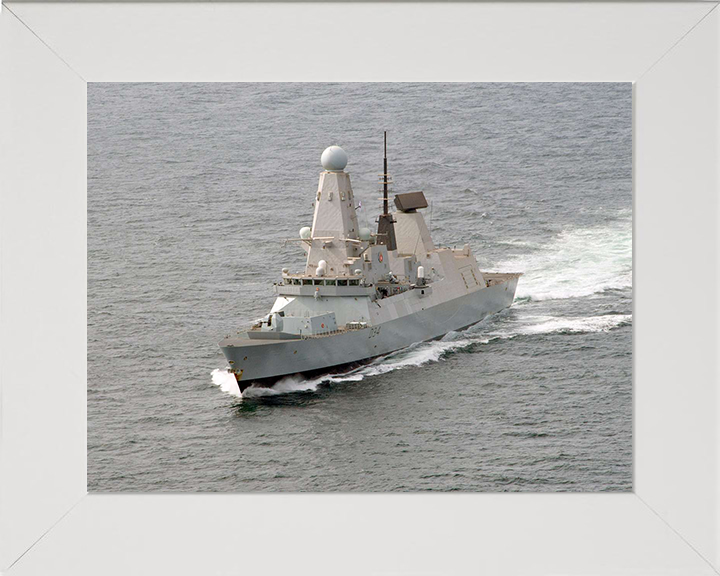 HMS Diamond (D34) Photo Print - Arabian Sea - Royal Navy Type 45 Destroyer Hampshire Prints 10 x 8 White Frame No