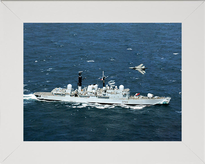 HMS Southampton (D90) Photo Print - Starboard View - Royal Navy Type 42 Destroyer Posters, Prints, & Visual Artwork Hampshire Prints 10 x 8 White Fram No