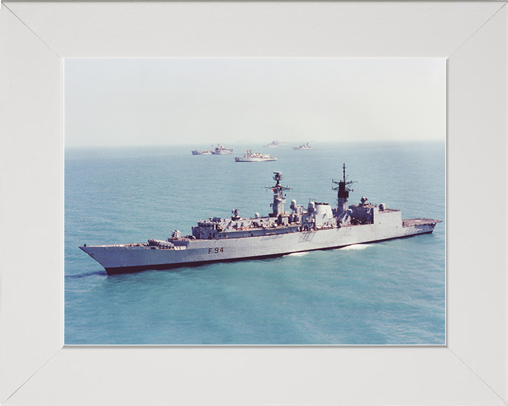 HMS Brave (F94) Royal Navy Type 22 Frigate Port Side View Photo Print Wall Art Decor Posters, Prints, & Visual Artwork Hampshire Prints 10 x 8 White Frame No