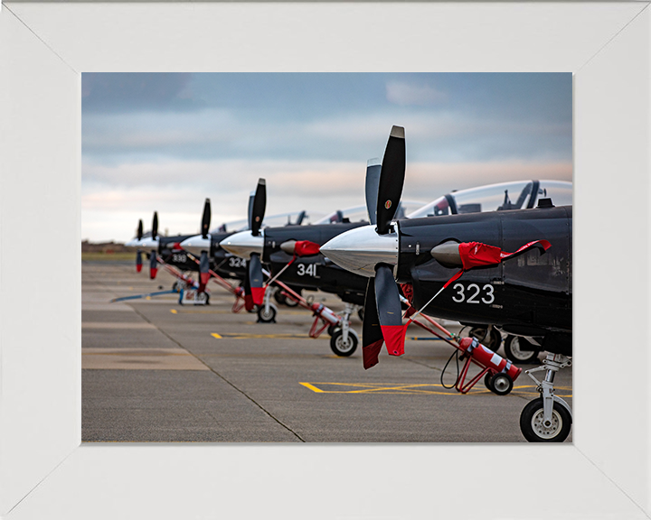 RAF Texan Aircraft lined up Photo Print - Royal Air Force Aircraft Hampshire Prints 10 x 8 White Frame No