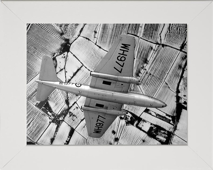 RAF Canberra B.6 in flight 1956 Photo Print - Royal Air Force Aircraft Hampshire Prints 10 x 8 White Frame No