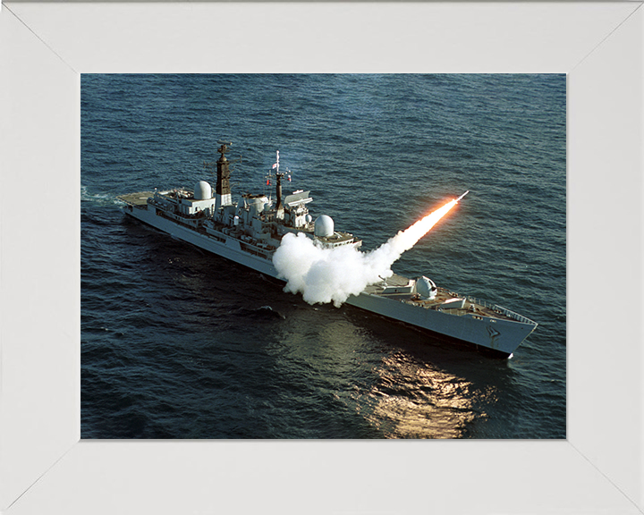 HMS Edinburgh (D97) Photo Print - Fires Sea Dart 2001 - Royal Navy Type 42 Destroyer