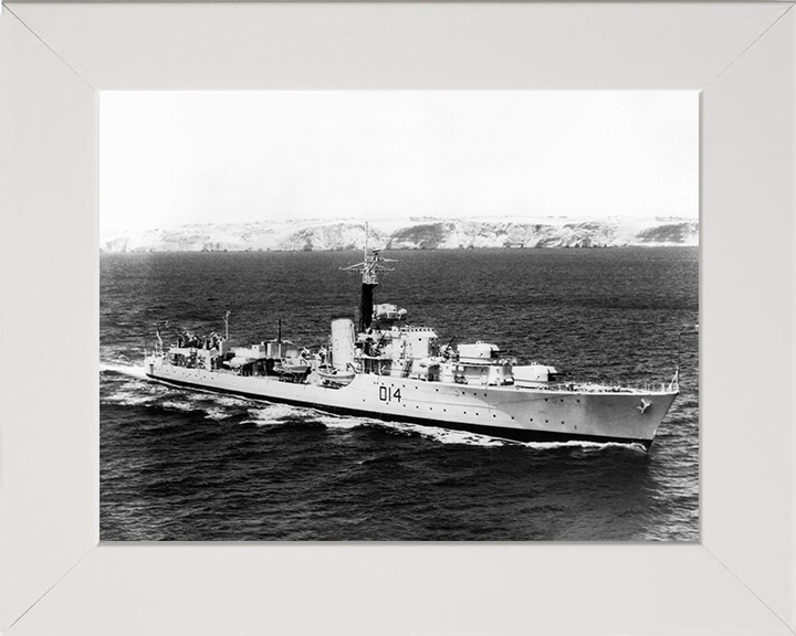 HMS Armada (D14) Photo Print - At Sea - Royal Navy Battle Class Destroyer Posters, Prints, & Visual Artwork Hampshire Prints 10 x 8 White Frame No