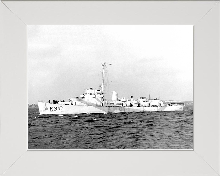 HMS Bayntun (K310) Royal Navy Captain Class Frigate Port Side View Photo Print Wall Art Decor Posters, Prints, & Visual Artwork Hampshire Prints 10 x 8 White Frame No
