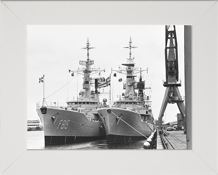 HMS Ariadne (F72) Photo Print - Amsterdam 1979 - Royal Navy Leander Class Frigate Hampshire Prints 10 x 8 White Frame No