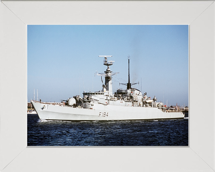 HMS Ardent (F184) Royal Navy Type 21 Frigate Starboard View Photo Print Wall Art Decor Posters, Prints, & Visual Artwork Hampshire Prints 10 x 8 White Frame No