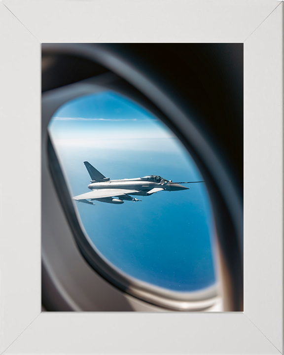 RAF Typhoon refuels Photo Print - Royal Air Force Aircraft Hampshire Prints 10 x 8 White Frame No