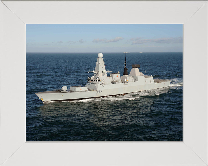 HMS Diamond (D34) Photo Print - At Sea April 2013 - Royal Navy Type 45 Destroyer Posters, Prints, & Visual Artwork Hampshire Prints 10 x 8 White Frame No