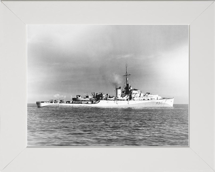 HMS Avon (K97) Royal Navy River Class Frigate Starboard Side View Photo Print Wall Art Decor Posters, Prints, & Visual Artwork Hampshire Prints 10 x 8 White Frame No