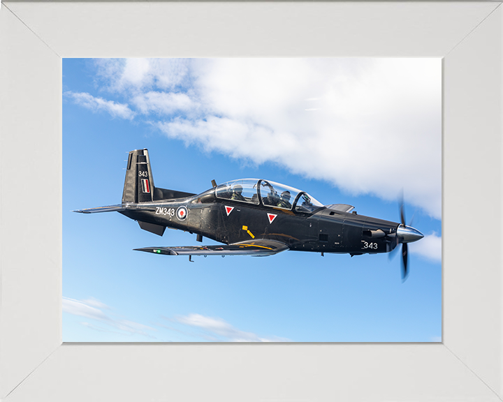 RAF Texan Aircraft in flight Photo Print - Royal Air Force Aircraft Hampshire Prints 10 x 8 White Frame No