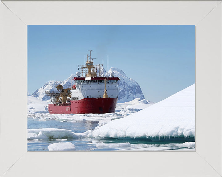 HMS Protector (A173) Photo Print - Starboard Bow View - Royal Navy Ice Patrol Vessel Hampshire Prints 10 x 8 White Frame No