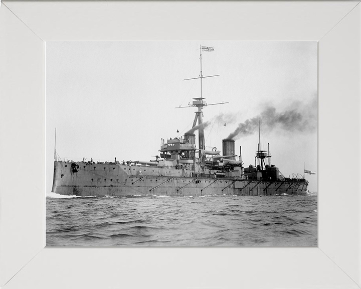 HMS Dreadnought (1906) Photo Print - at sea - Royal Navy Dreadnought Battleship Posters, Prints, & Visual Artwork Hampshire Prints 10 x 8 White Frame No