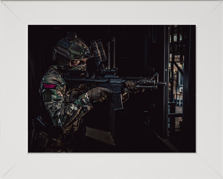 Royal Marines Commando Portrait Photo Print Hampshire Prints 10 x 8 White Frame No
