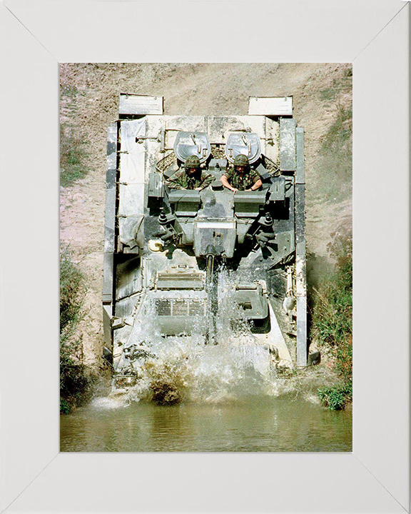 Warrior Armoured Personnel Vehicle Entering Water Photo Print - British Army Vehicle