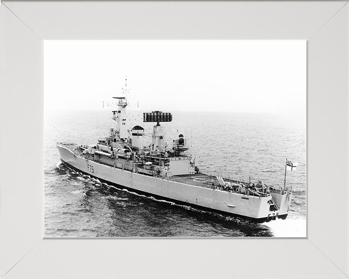 HMS Charybdis (F75) Royal Navy Leander Class Frigate Port Quarter View Photo Print Wall Art Decor Posters, Prints, & Visual Artwork Hampshire Prints 10 x 8 White Frame No