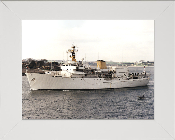 HMS Hecla (A133) Photo Print - Off Devonport - Royal Navy Hecla Class Survey Vessel