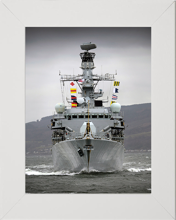 HMS Argyll (F231) Photo Print - On The Clyde 2015 - Royal Navy Type 23 Frigate Posters, Prints, & Visual Artwork Hampshire Prints 10 x 8 White Frame No