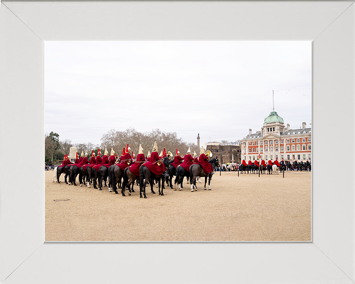 British Army Band of the Household Cavalry Drum Horses on Parade Photo Print Wall Art Military Poster Posters, Prints, & Visual Artwork Hampshire Prints 10 x 8 White Frame No
