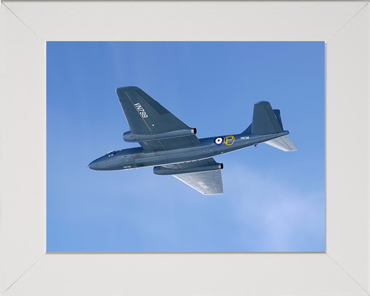 RAF prototype Canberra in flight Photo Print - Royal Air Force Aircraft Hampshire Prints 10 x 8 White Frame No