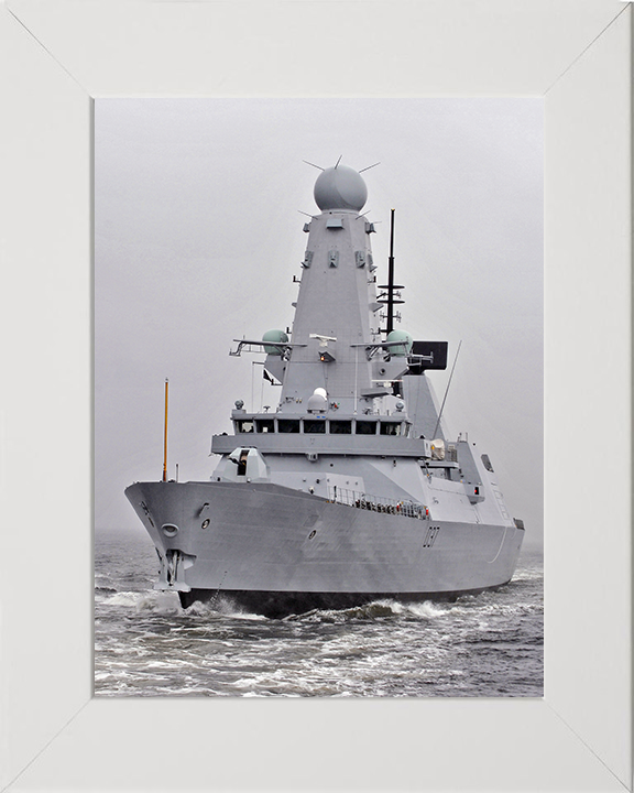 HMS Duncan (D37) Photo Print - Sea Trials - Royal Navy Type 45 Destroyer Hampshire Prints 10 x 8 White Frame No