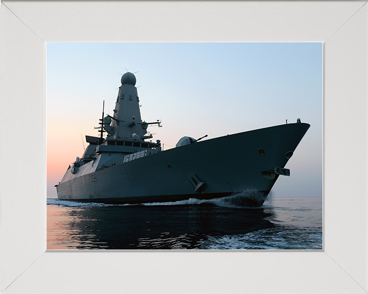 HMS Dragon (D35) Royal Navy Type 45 Destroyer Operation Kipion 2013 Photo Print Wall Art Decor Posters, Prints, & Visual Artwork Hampshire Prints 10 x 8 White Frame No