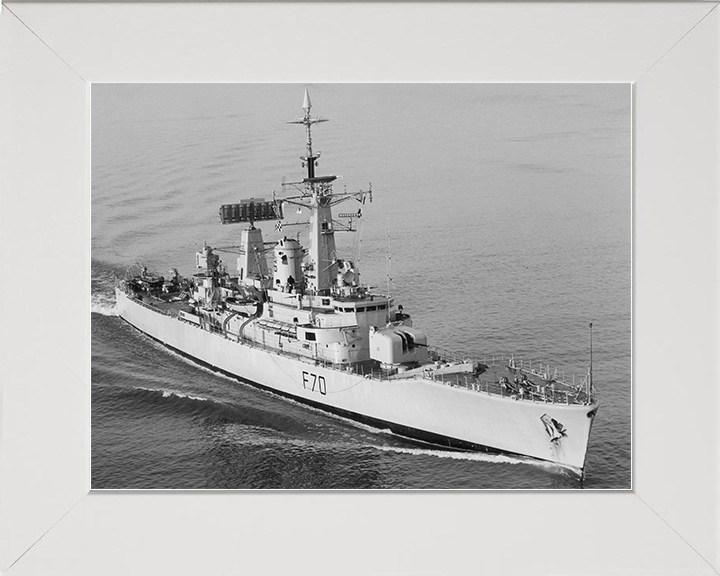 HMS Apollo (F70) Royal Navy Leander Class Frigate High Starboard Bow View Photo Print Wall Art Decor Posters, Prints, & Visual Artwork Hampshire Prints 10 x 8 White Frame No