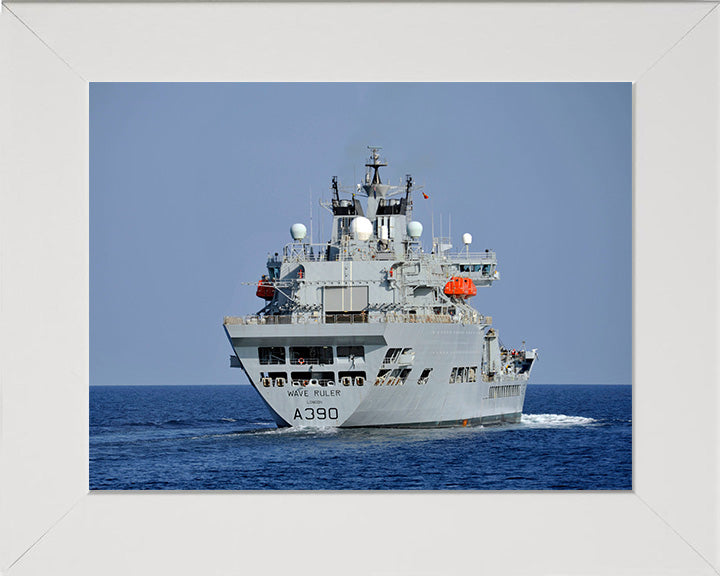 RFA Wave Ruler (A390) Photo Print - Stern View - Royal Fleet Auxiliary Wave Class Fleet Tanker Hampshire Prints 10 x 8 White Frame No