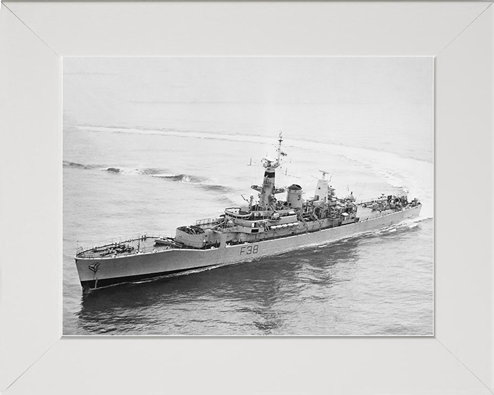 HMS Arethusa (F38) Royal Navy Leander Class Frigate Hard Turn Photo Print Wall Art Decor Posters, Prints, & Visual Artwork Hampshire Prints 10 x 8 White Frame No