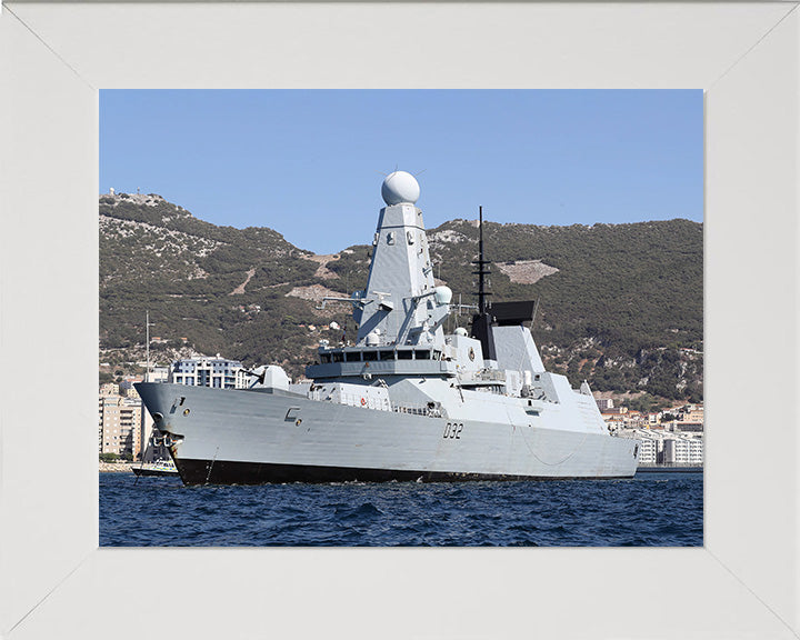 HMS Daring (D32) Photo Print - Gibraltar 2016 - Royal Navy Type 45 Destroyer Posters, Prints, & Visual Artwork Hampshire Prints 10 x 8 White Frame No
