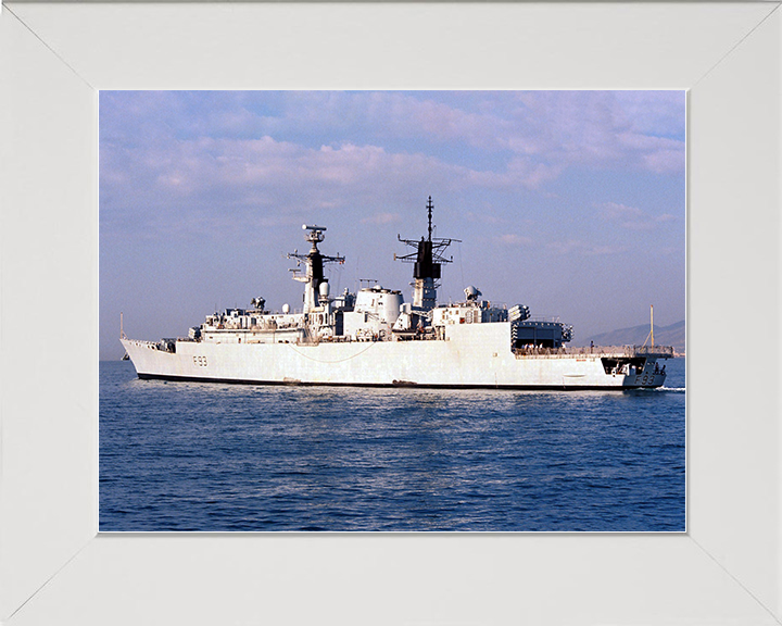 HMS Beaver (F93) Royal Navy Type 22 Frigate Port Quarter View Photo Print Wall Art Decor Posters, Prints, & Visual Artwork Hampshire Prints 10 x 8 White Frame No