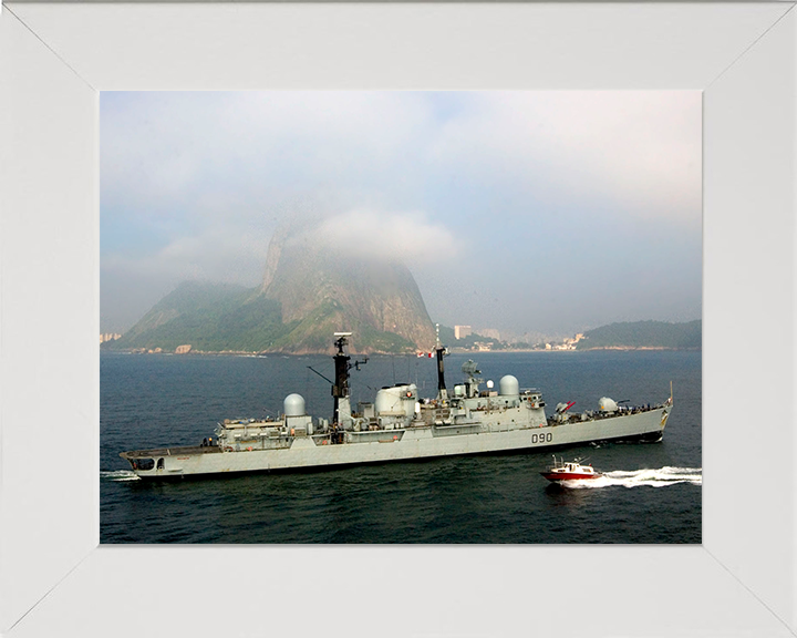 HMS Southampton (D90) Photo Print - Rio de Janeiro 2005 - Royal Navy Type 42 Destroyer Posters, Prints, & Visual Artwork Hampshire Prints 10 x 8 White Fram No