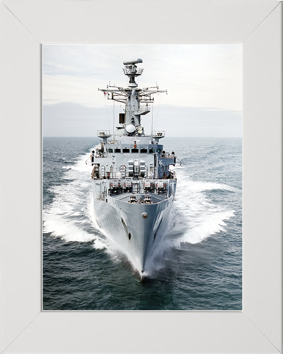 HMS Brazen (F91) Royal Navy Type 22 Frigate Bow View Photo Print Wall Art Decor Posters, Prints, & Visual Artwork Hampshire Prints 10 x 8 White Frame No