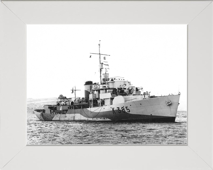 HMS Arabis (K385) Royal Navy Flower Class Corvette Starboard View Warship Photo Print Wall Art Decor Posters, Prints, & Visual Artwork Hampshire Prints 10 x 8 White Frame No