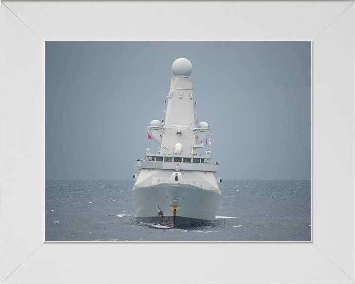 HMS Dauntless (D33) Royal Navy Type 45 Destroyer Bow View 2012 Photo Print Wall Art Decor Posters, Prints, & Visual Artwork Hampshire Prints 10 x 8 White Frame No