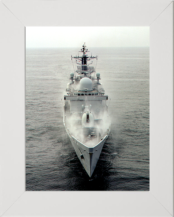 HMS Edinburgh (D97) Photo Print - Pre Wetting 2003 - Royal Navy Type 42 Destroyer Hampshire Prints 10 x 8 White Frame No