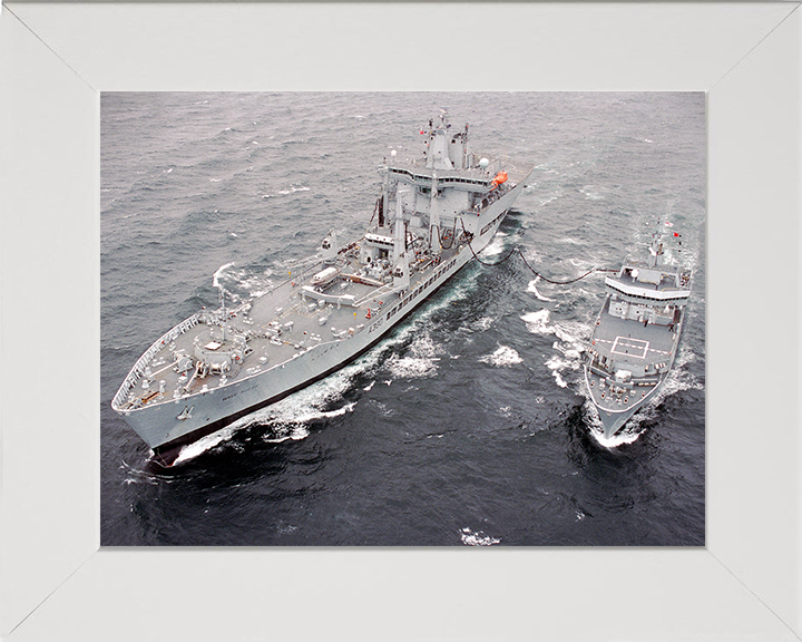 RFA Wave Knight (A389) Photo Print - RAS With HMS Echo 03 - Royal Fleet Auxiliary Wave Class Tanker Posters, Prints, & Visual Artwork Hampshire Prints 10 x 8 White Frame No