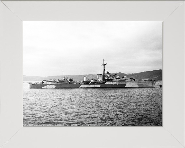 HMS Tartar G43 (F43) Photo Print - At a buoy Apr 1944 - Royal Navy Tribal class Destroyer Hampshire Prints 10 x 8 White Frame No
