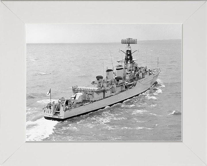 HMS Ashanti (F117) Royal Navy Tribal Class Frigate Starboard Quarter View Photo Print Wall Art Decor Posters, Prints, & Visual Artwork Hampshire Prints 10 x 8 White Frame No