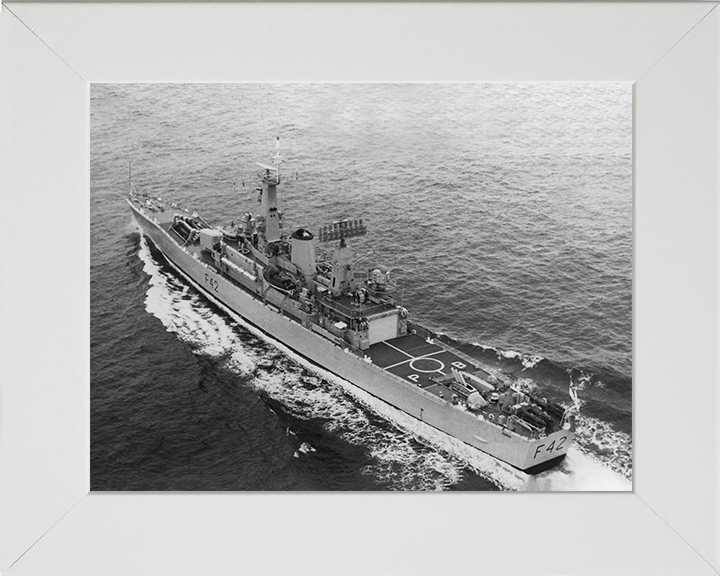 HMS Phoebe (F42) Photo Print - At Sea - Royal Navy Leander Class Frigate Posters, Prints, & Visual Artwork Hampshire Prints 10 x 8 White Frame No