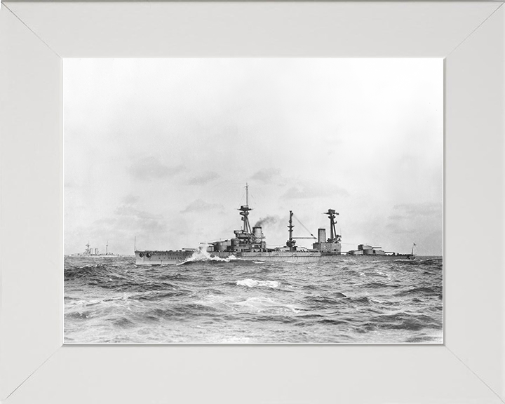 HMS Agincourt (1913) Royal Navy Battleship Photo Print Warship Wall Art Posters, Prints, & Visual Artwork Hampshire Prints 10 x 8 White Frame No