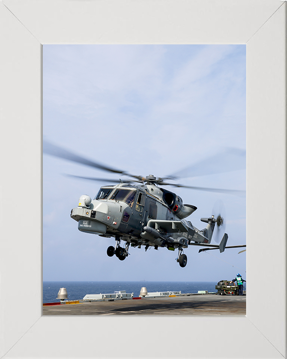 Wildcat helicopter from 815 NAS 2025 Photo Print - Royal Navy Aircraft Hampshire Prints 10 x 8 White Frame No