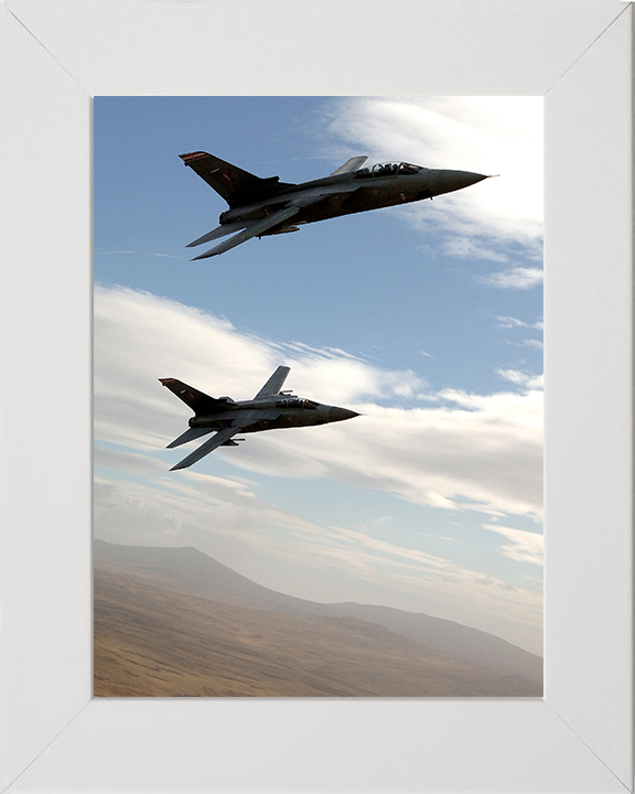 RAF Tornado F3s Over the Falkland Islands Photo Print - Royal Air Force Aircraft Posters, Prints, & Visual Artwork Hampshire Prints 10 x 8 White Frame No